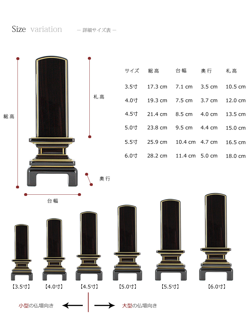 会津位牌 京霞 黒檀の商品画像9枚目