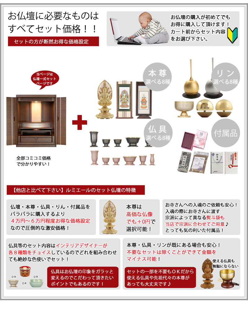 モダン仏壇セット エクセリア 18号の商品画像3枚目