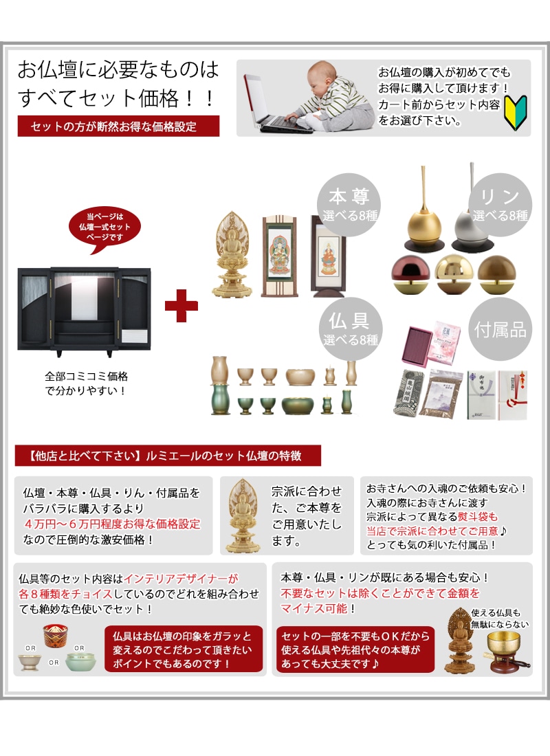 【選べる仏具付】モダンミニ仏壇セット 夢SO ステンレス市松の商品画像3枚目