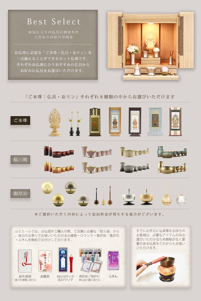 モダンミニ仏壇セット レクエ ナチュラル色の商品画像3枚目