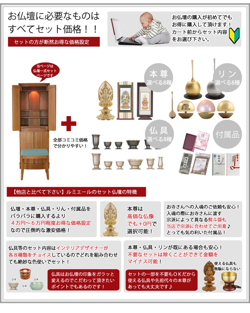 モダン仏壇セット フレッド 椅子付き【大型サイズ】の商品画像3枚目