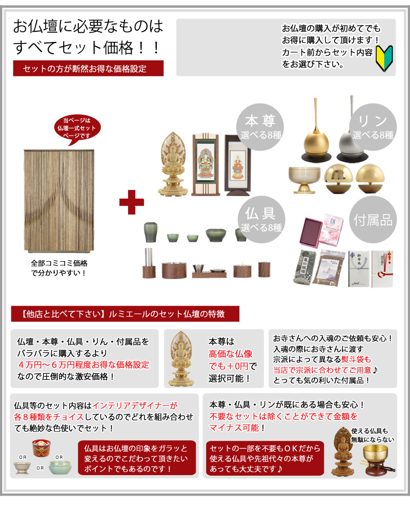 【選べる高級仏具付】家具調仏壇セット ヴァーグ 20号の商品画像3枚目