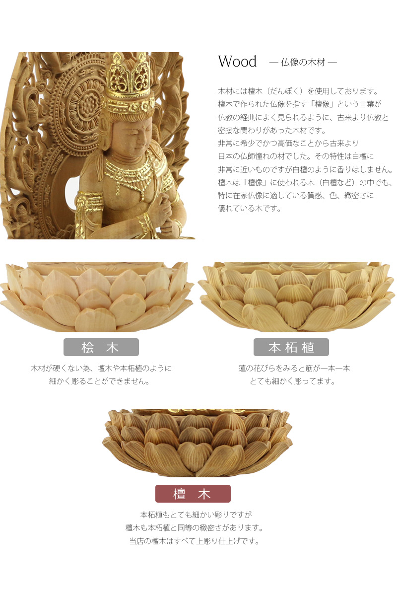 檀木仏像 八角台座 大日如来 眼入り【真言宗】の商品画像3枚目