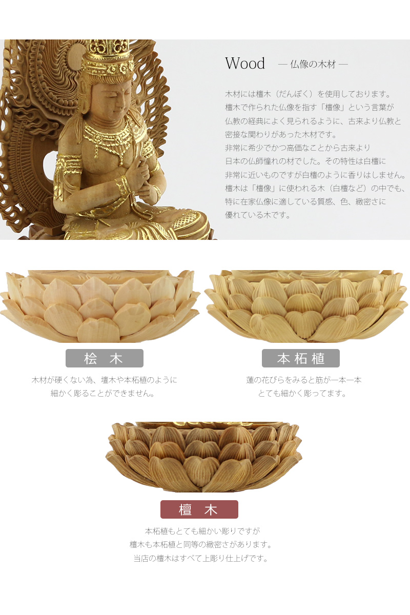檀木仏像 六角鬼面麒麟台座 大日如来 眼入り【真言宗】の商品画像3枚目