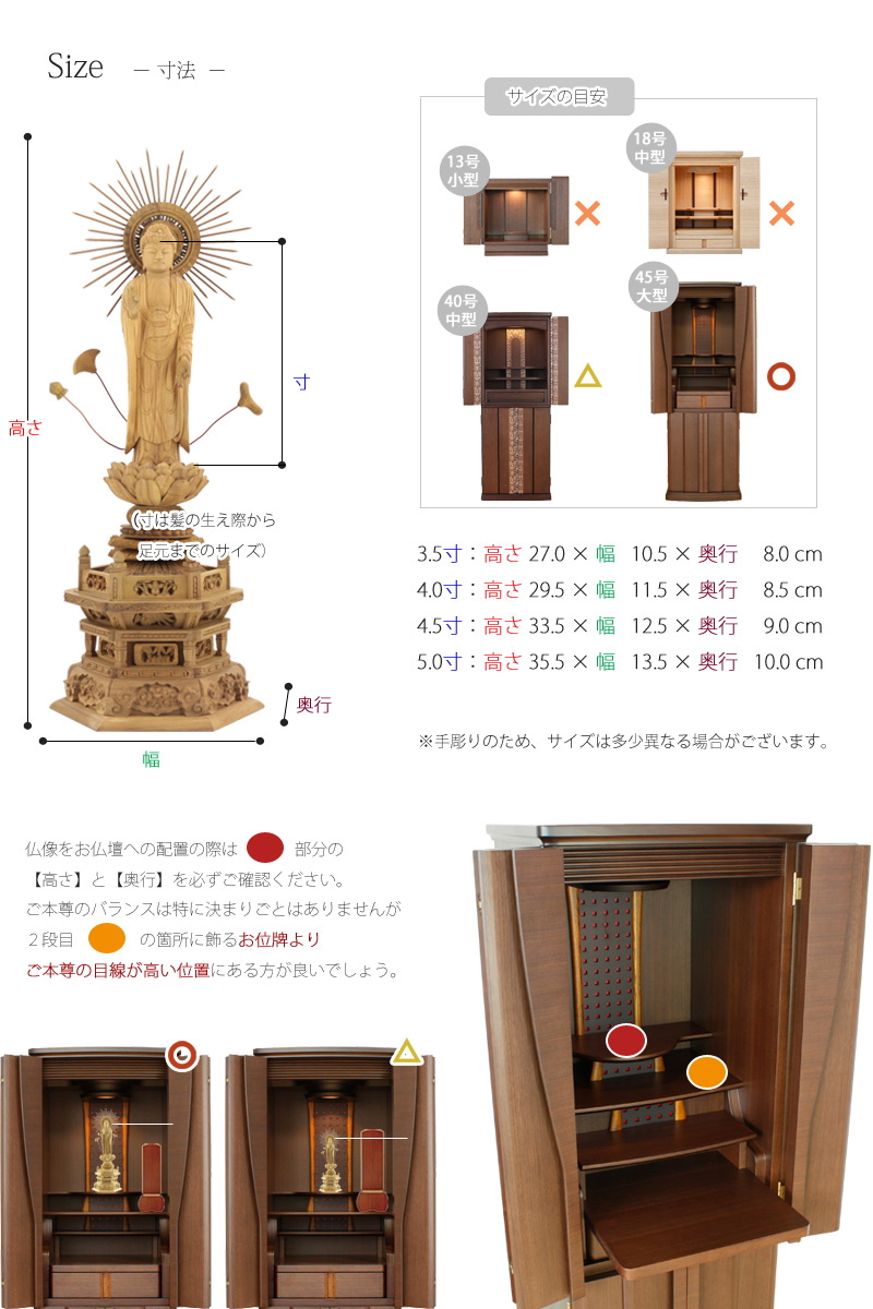 白檀仏像 六角台座 東立弥陀【浄土真宗大谷派】 | 仏像の通販 ルミエール