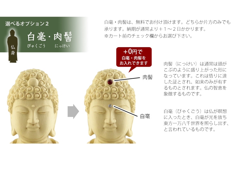本柘植仏像 八角台座 西立弥陀【浄土真宗本願寺派】のオプションについて②