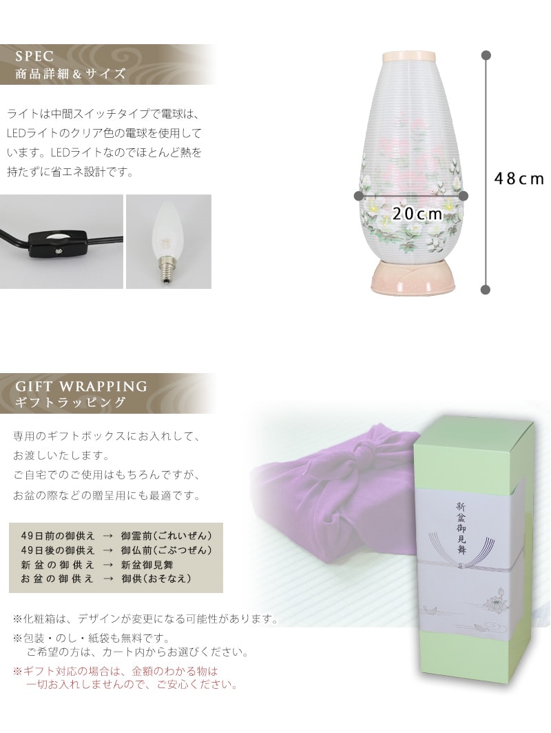 商品サイズとギフト対応のご紹介