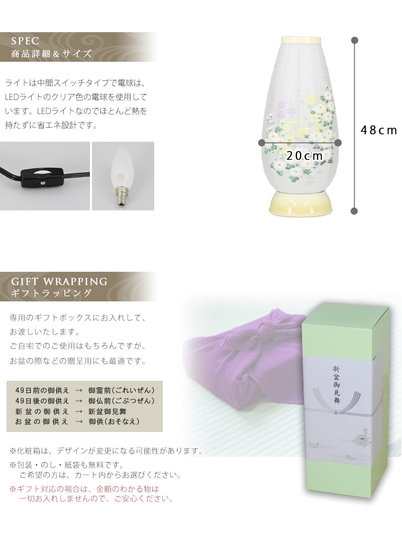 商品サイズとギフト対応のご紹介
