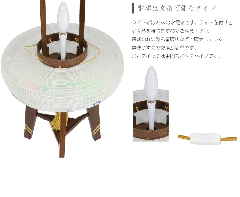 電球は25Wの交換可能な電球を使用しております