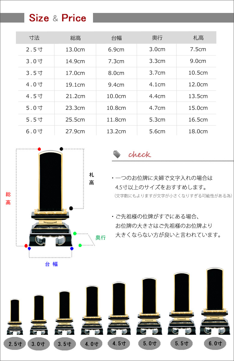 会津位牌 「蓮華付春日」 普通塗りの商品画像5枚目