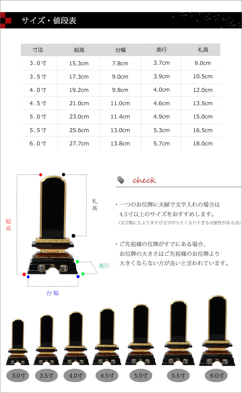 会津位牌 「勝美」 普通塗りの商品画像5枚目