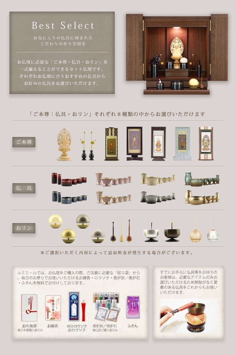 【選べる仏具セット】 ミニ仏壇 「レクエ」 13号の商品画像3枚目
