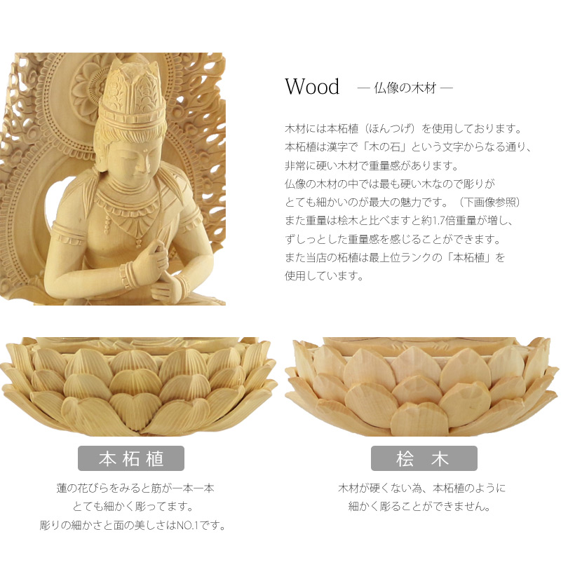 本柘植仏像 八角台座 大日如来 【真言宗】の商品画像2枚目