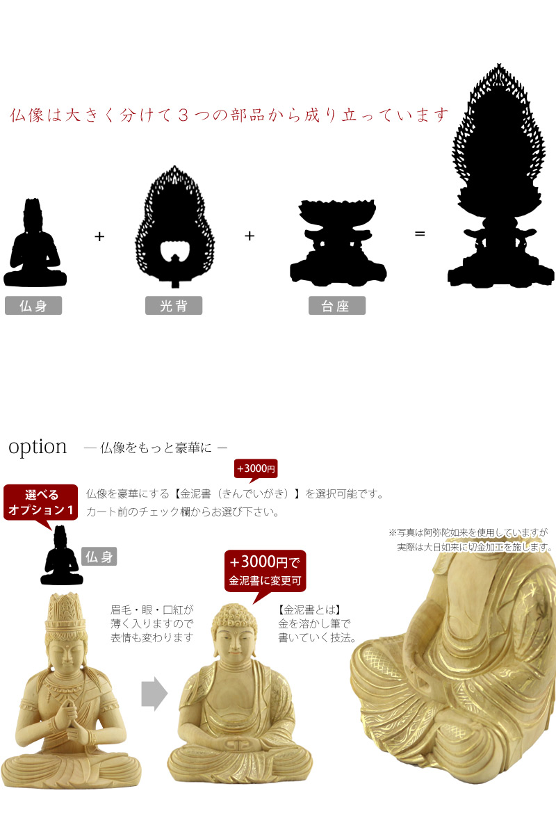 本柘植仏像 八角台座 大日如来 【真言宗】の商品画像4枚目