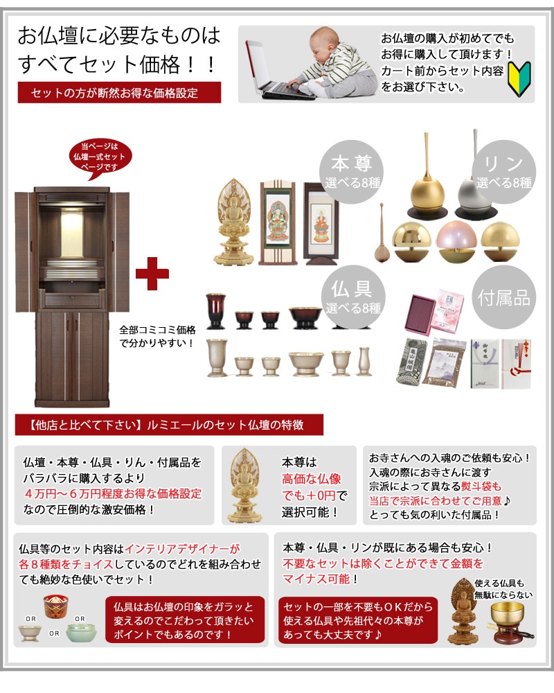 モダン仏壇セット エクセリア ウォールナットの商品画像3枚目