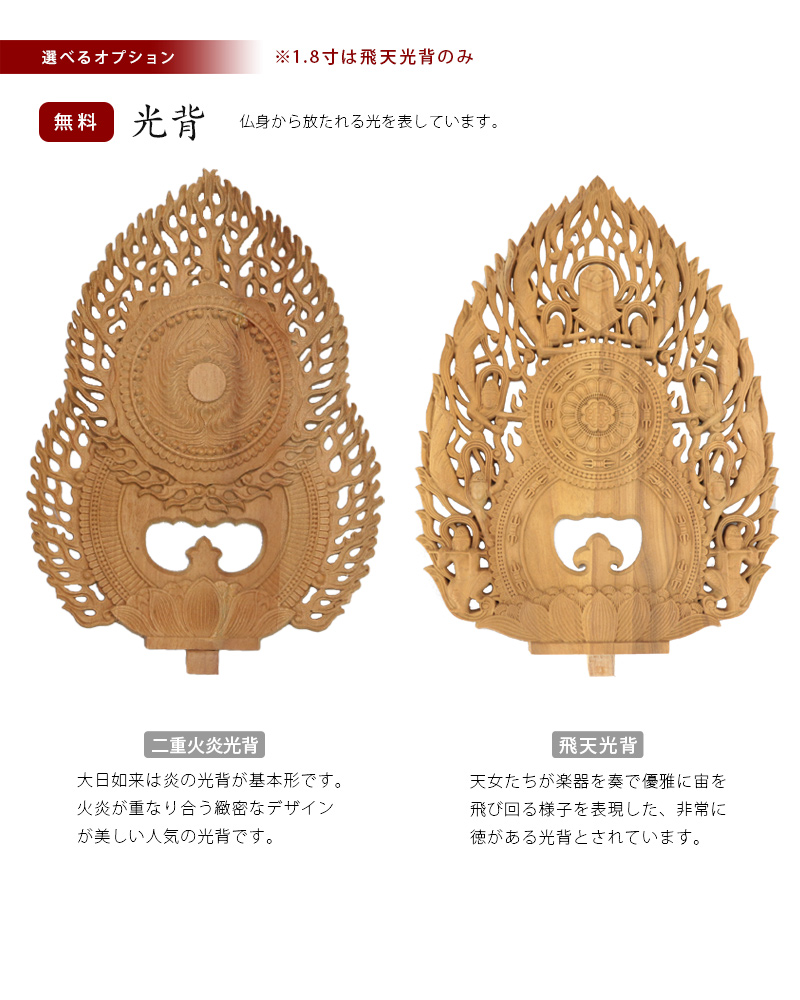 仏像の詳細サイズ・当仏像に合うお仏壇のサイズについて