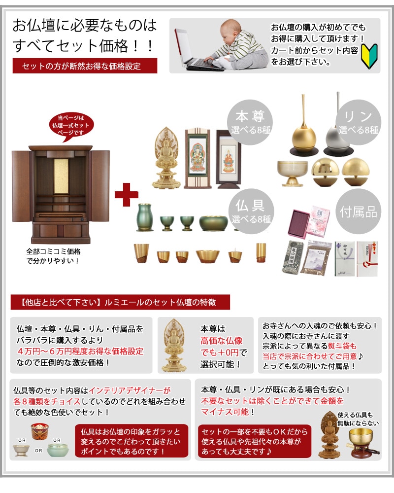 モダン仏壇セット 善心 25号の商品画像3枚目