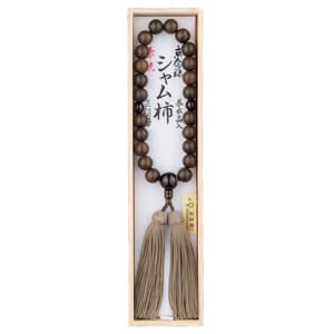 男性用念珠 シャム柿 22玉 茶水晶仕立 頭房イメージ画像