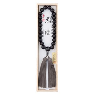 男性用念珠 黒檀 22玉 黒縞メノウ仕立 頭房イメージ画像