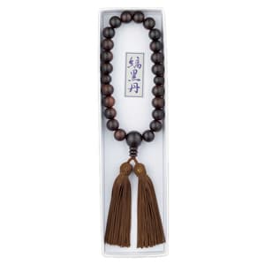 男性用念珠 縞黒檀 22玉 頭房イメージ画像