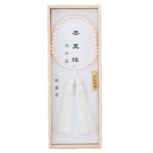 女性用念珠 本真珠 7.5mm玉 水晶仕立 枝垂房イメージ画像