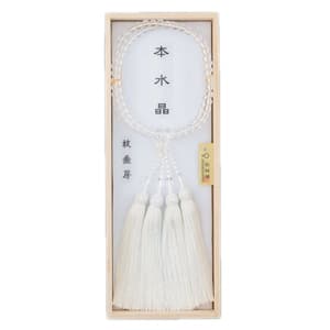 略式二連念珠(女性用) 本水晶 枝垂房イメージ画像