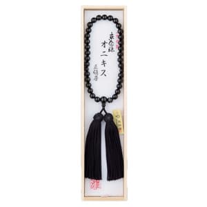 女性用念珠 ブラックオニキス 8mm玉 頭房イメージ画像