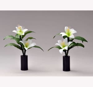 霊前灯 「ミニルミナス コードレス -百合(リリー)-」 36cm×2 (1対)イメージ画像